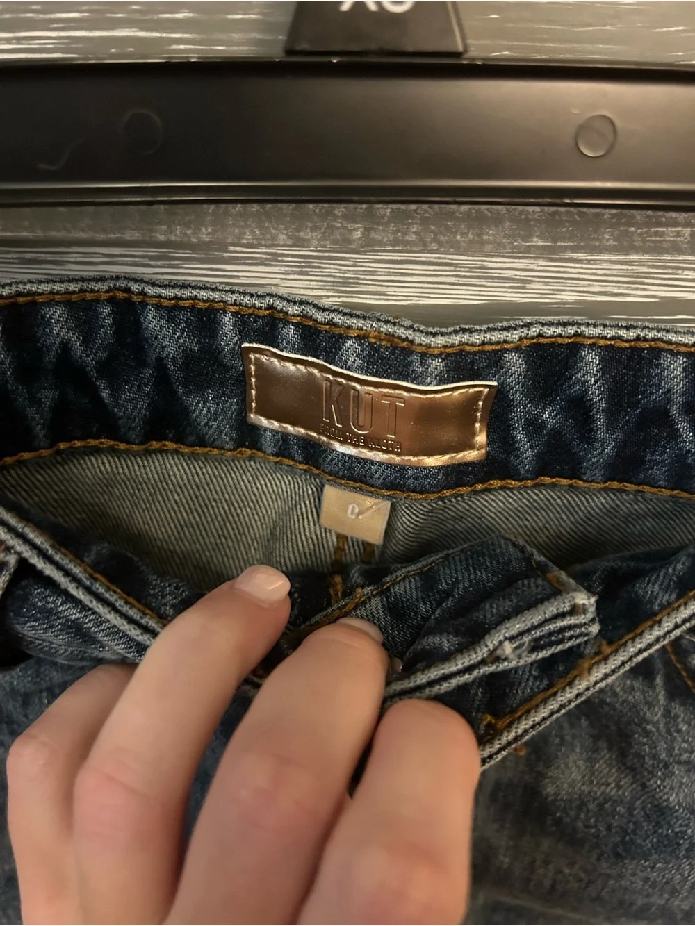 Kut from the Kloth Distressed Dark Blue Denim Shorts